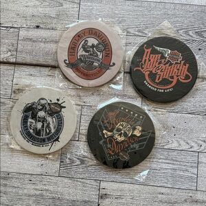 Harley-Davidson Motorcycle Coaster Collection Bundle of 4 Two Packs